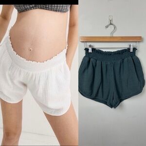 HATCH Henri Maternity Short in Charcoal 100% cotton muslin Sz 1 /Small